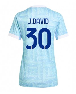 Günstige Juventus Jonathan David #30 Auswärtstrikot Damen 2025-26 Kurzarm